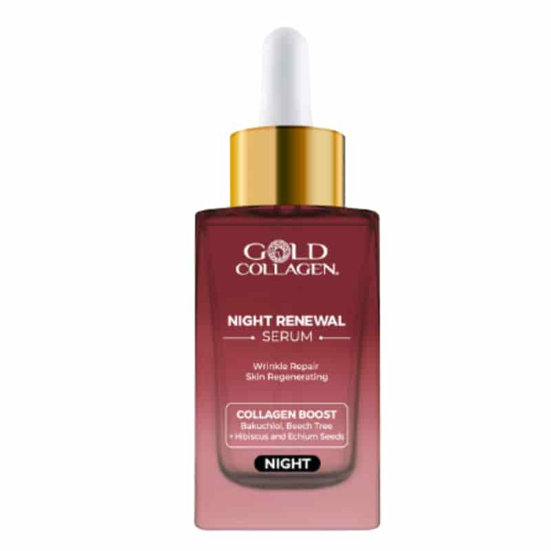Gold collagen night renewal serum