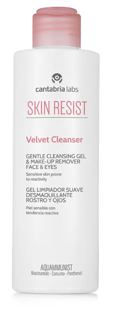 SKIN RESIST VELVET gel limpiador suave desmaquillante rostro y ojos